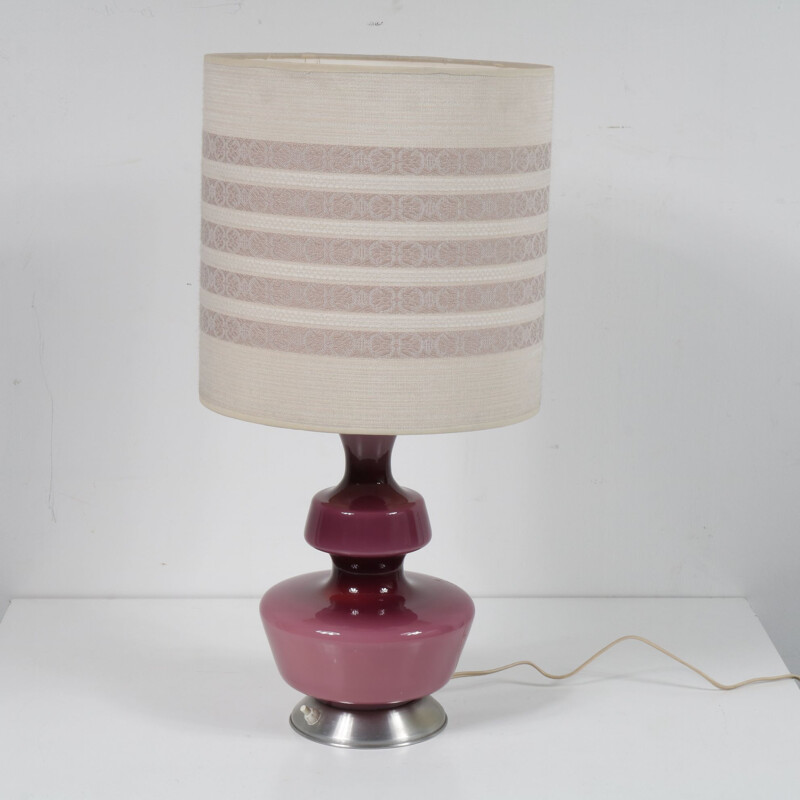 Vintage Danish glass table lamp by Holmegaard Denmark