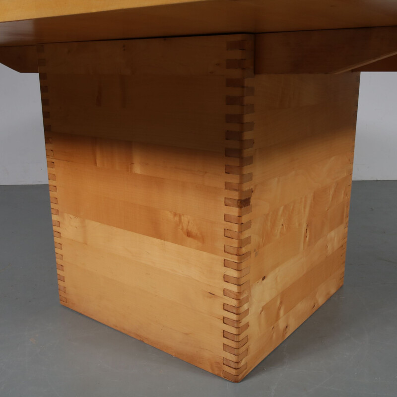 Vintage square pine dining table by Ate van Apeldoorm for Houtwerk Hattem 1960