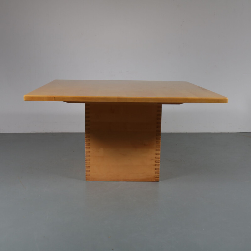 Vintage square pine dining table by Ate van Apeldoorm for Houtwerk Hattem 1960