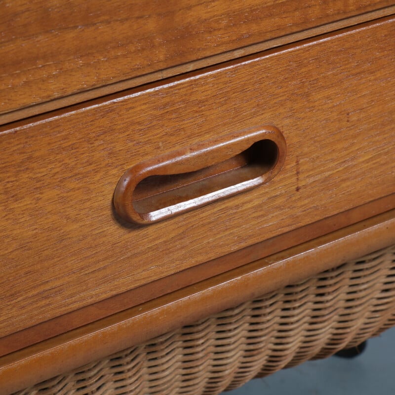 Vintage teak sewing table 1950s 