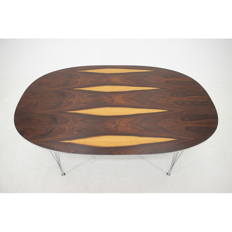 Super Ellipse table in rosewood by Piet Hein and Bruno Mathsson for Fritz Hansen