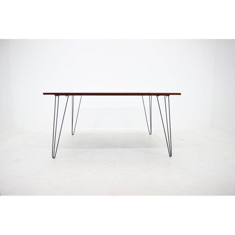 Vintage wooden conference table with iron legs