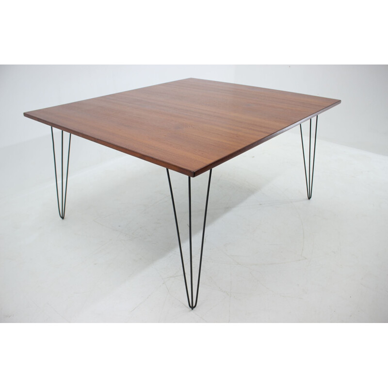 Vintage wooden conference table with iron legs