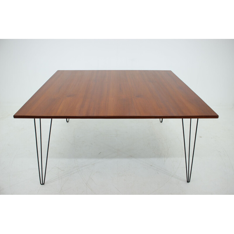 Vintage wooden conference table with iron legs