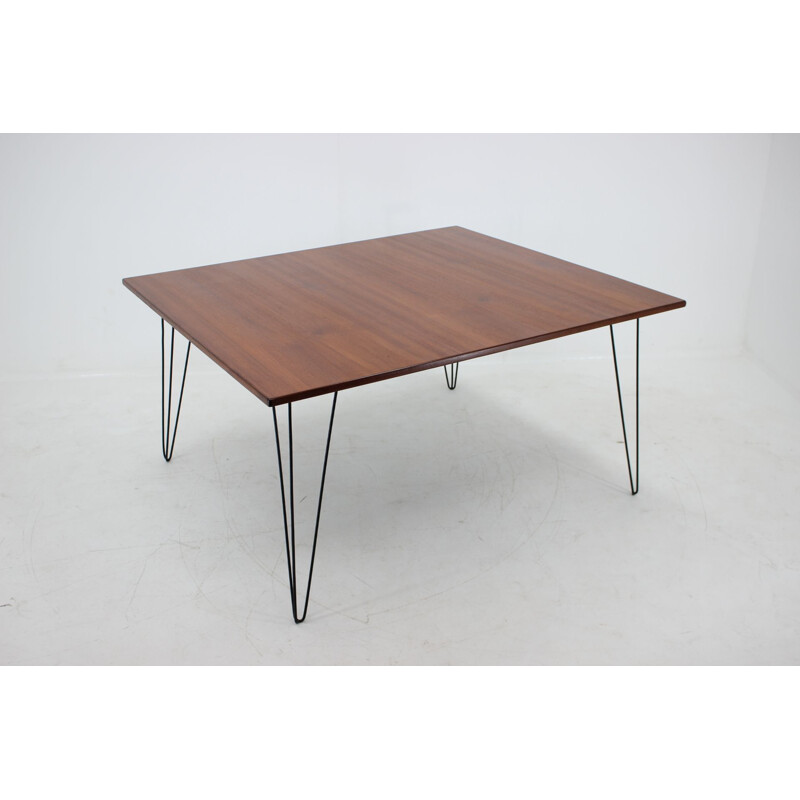 Vintage wooden conference table with iron legs