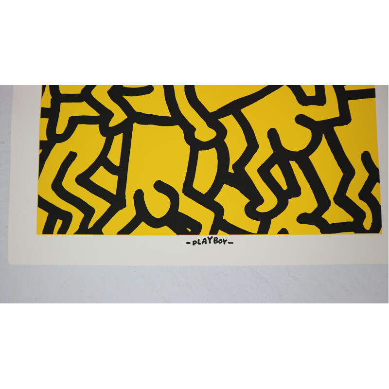 Affiche vintage édition spéciale Playboy KH86 par Keith Haring années 1990