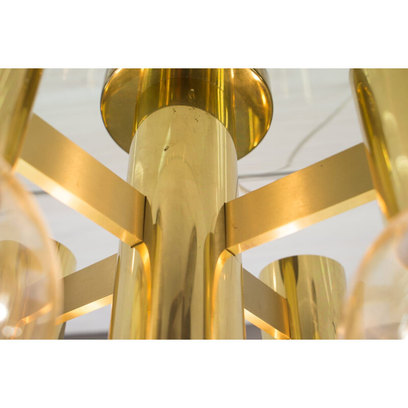 Sputnik golden chandelier by Hans-Agne Jakobsson