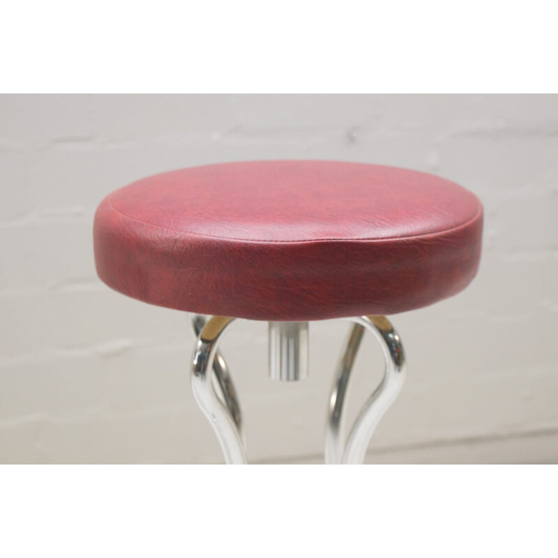 Set of 4 multicolored bar stools in metal