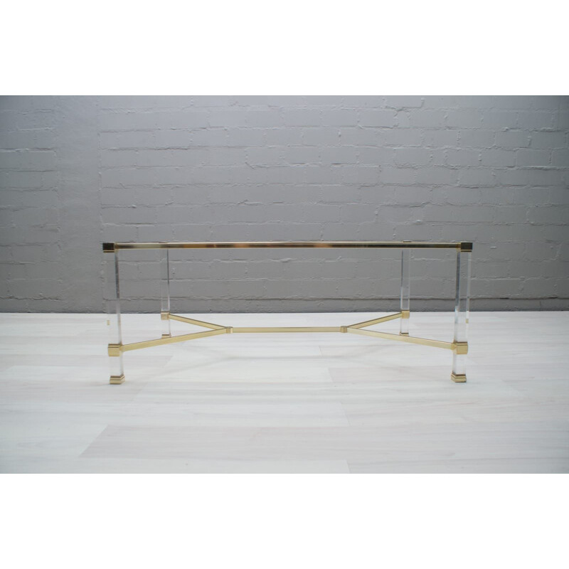 Vintage glass coffee table by Pierre Vandel