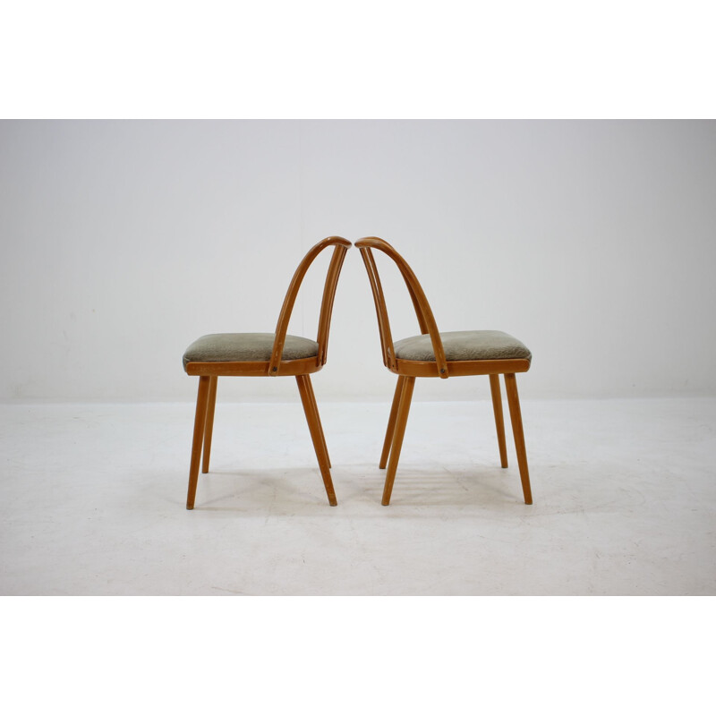 Pair of vintage chairs in wood and fabric