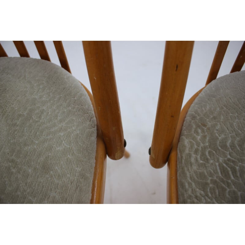 Pair of vintage chairs in wood and fabric