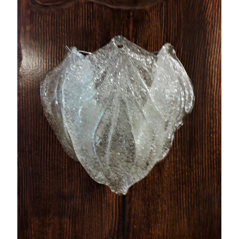 Set of 3 vintage wall lamps in Murano glass