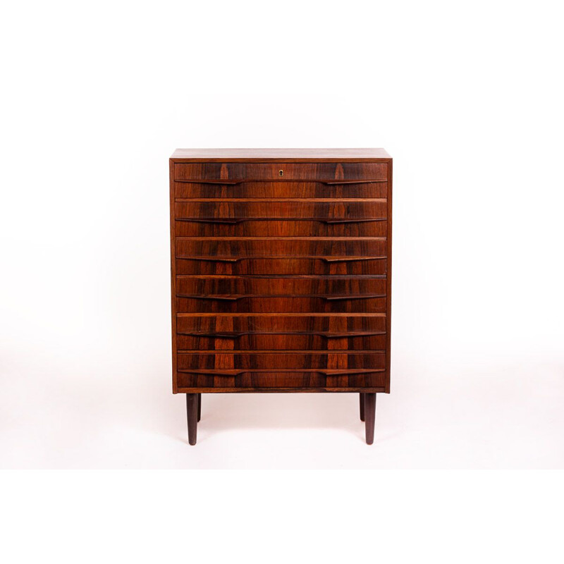 Vintage large Danish chest of drawers in rosewood