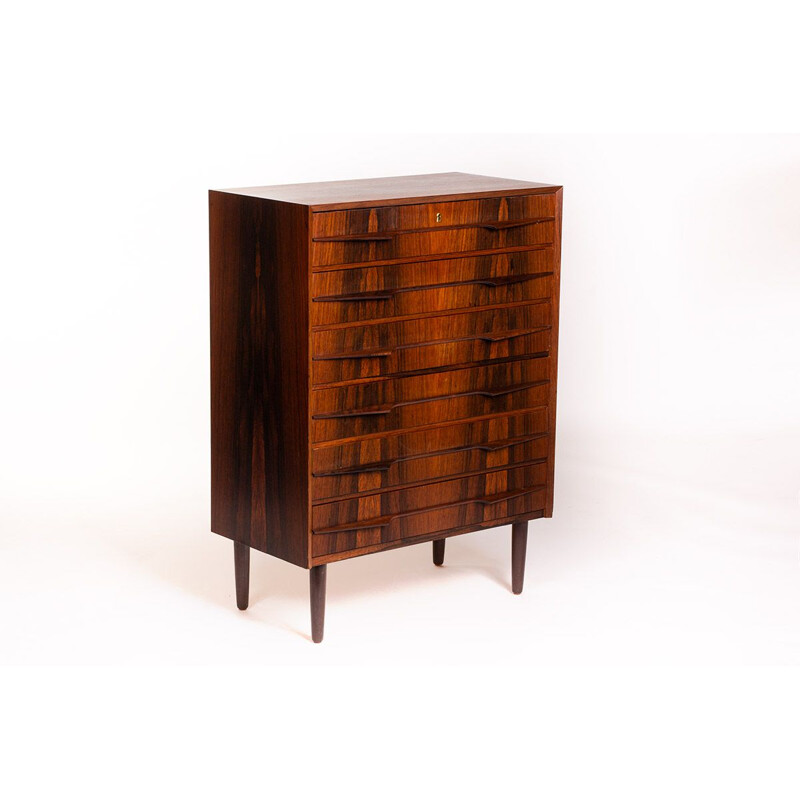 Vintage large Danish chest of drawers in rosewood