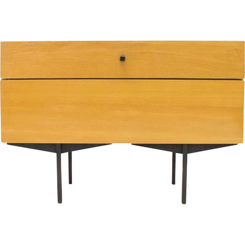 Vintage german chest of drawers by Karl Ohr in wood and metal 1960s