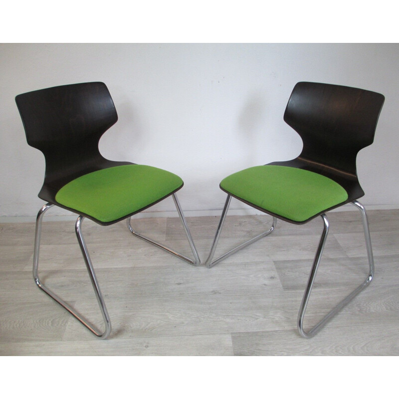 Set of 4 vintage German pagwood chairs from Flötotto