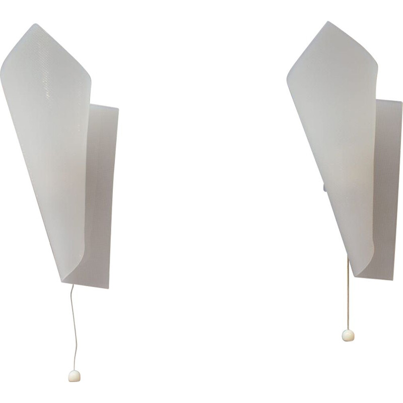 Set of 2 vintage plexiglas wall lamps by Hanns Hoffmann-Lederer for Heinz Hecht