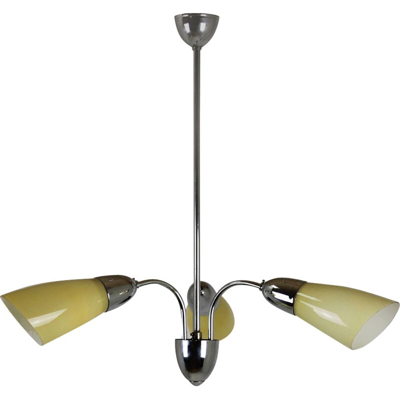 Vintage chrome 3-armed ceiling lamp from Instala Decin