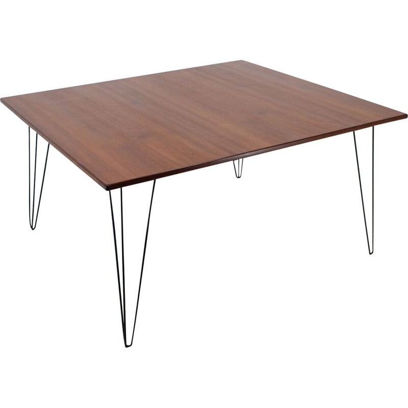 Vintage wooden conference table with iron legs