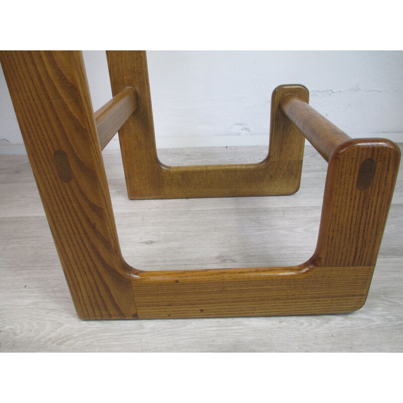 Set of 3 vintage German oak bar chairs from Brune