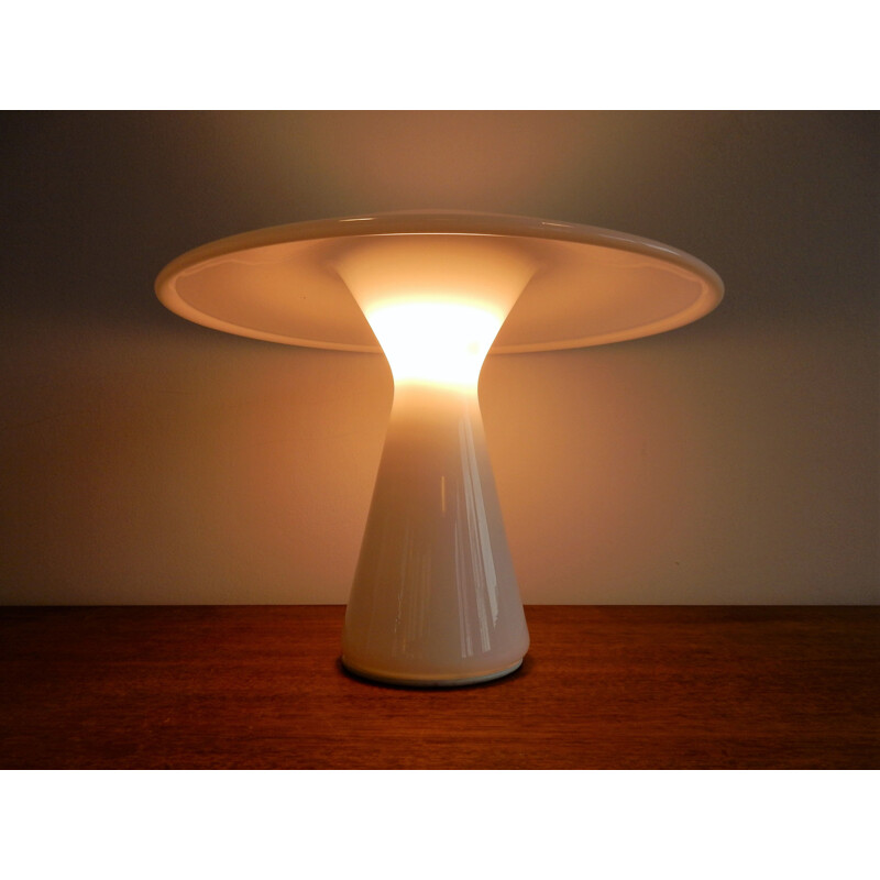 Vintage White Phoenix table lamp by Sidse Werner for Holmegaard, Denmark 1980