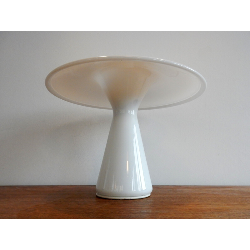 Vintage White Phoenix table lamp by Sidse Werner for Holmegaard, Denmark 1980