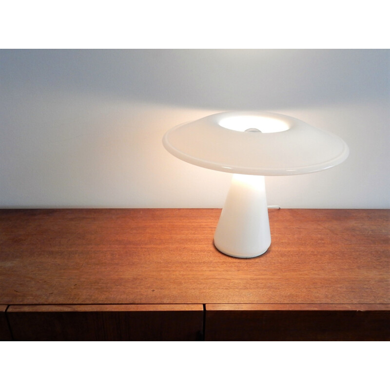 Lampe de table blanche vintage Phoenix par Sidse Werner pour Holmegaard, Danemark,1980