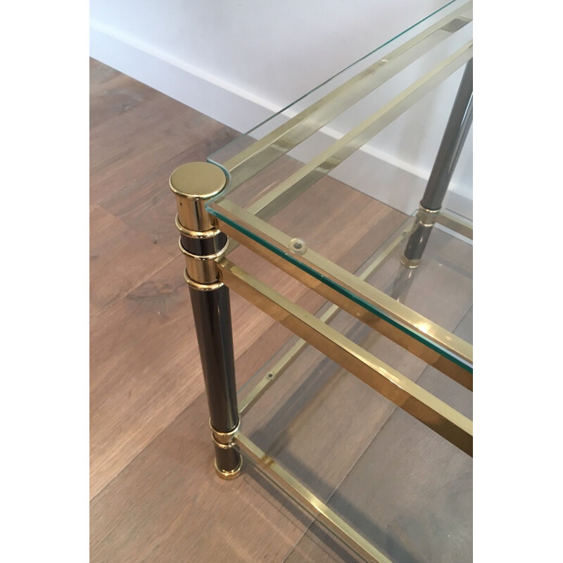 Pair of vintage brass side tables, 1970