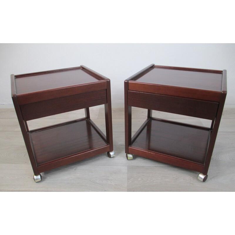 2 vintage mahogany night stand,1970