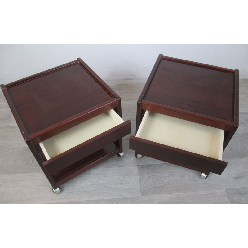 2 vintage mahogany night stand,1970