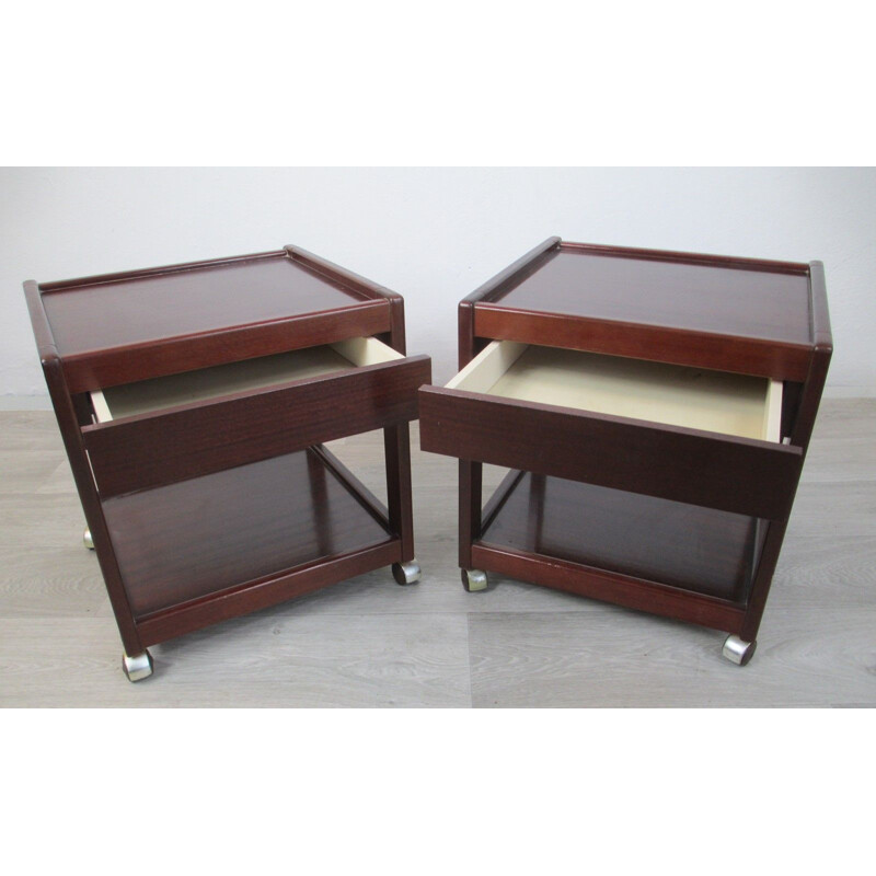 2 vintage mahogany night stand,1970