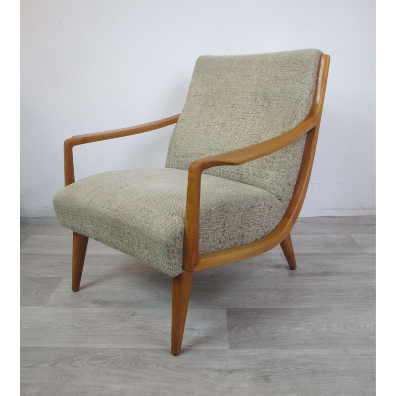 Vintage armchair in cherry wood from the 70s