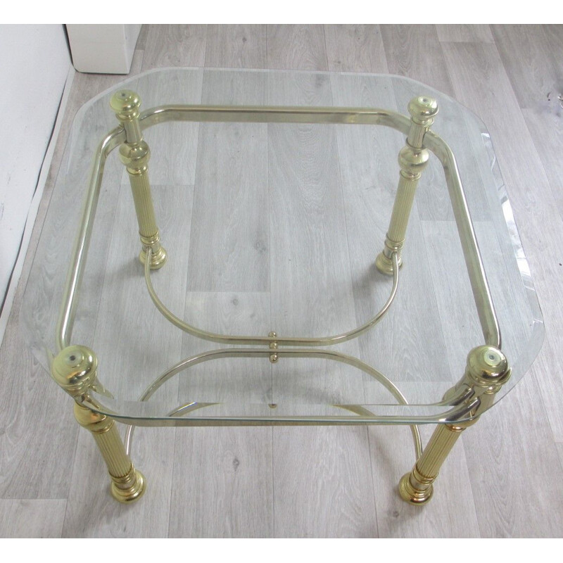 Vintage brass coffee table 1970s