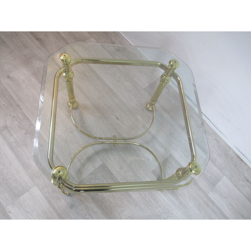 Vintage brass coffee table 1970s