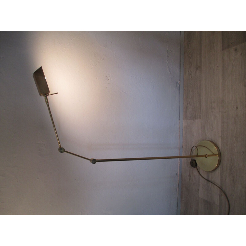 Lampadaire vintage en laiton 1950