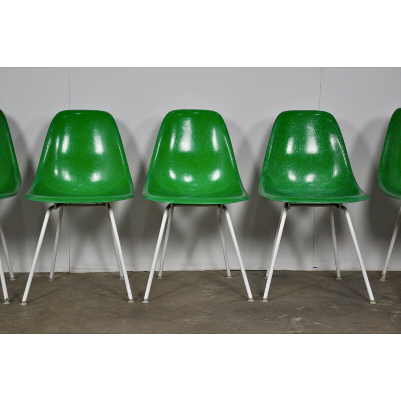 Ensemble de 8 chaises vintage modèle DSX par Charles Ray Eames pour Herman Miller 1960