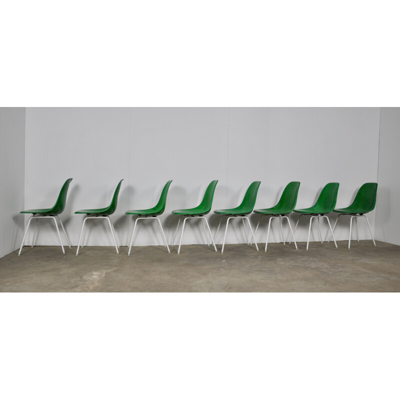 Ensemble de 8 chaises vintage modèle DSX par Charles Ray Eames pour Herman Miller 1960