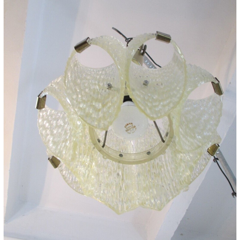 Vintage acrylic pendant lamp 1970s