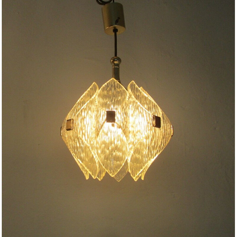 Vintage acrylic pendant lamp 1970s