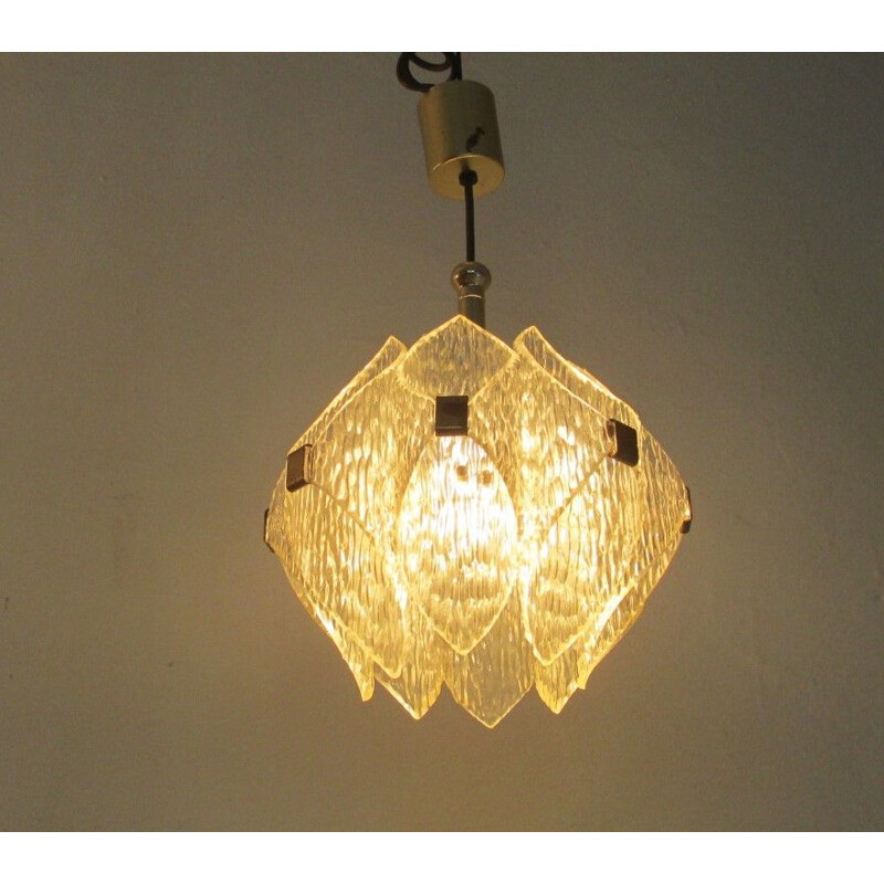 Vintage acrylic pendant lamp 1970s