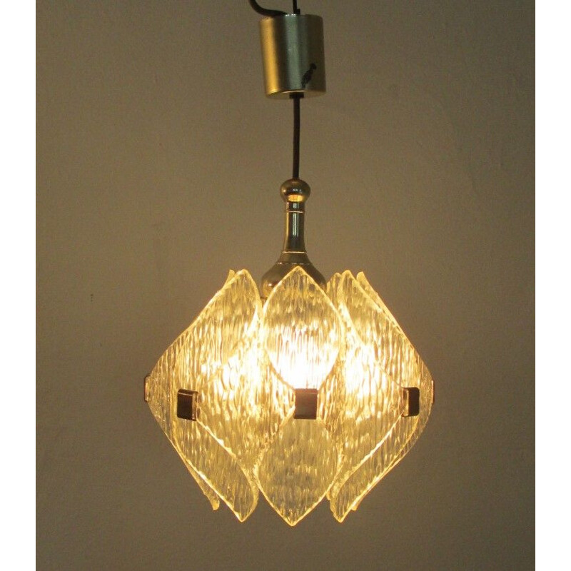 Vintage acrylic pendant lamp 1970s