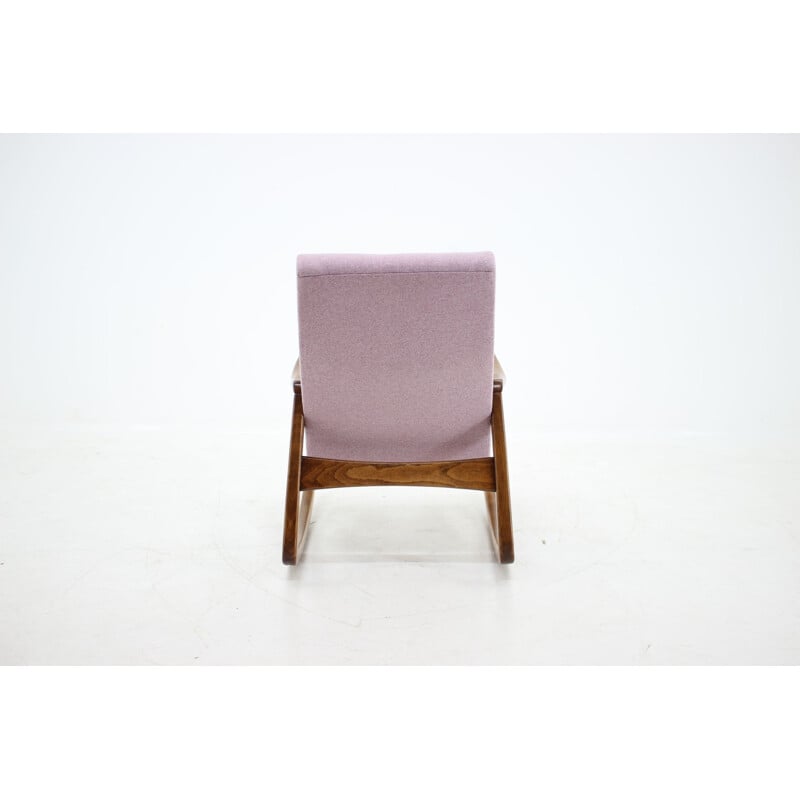 Chaise à bascule vintage rose pour Thon 1960  