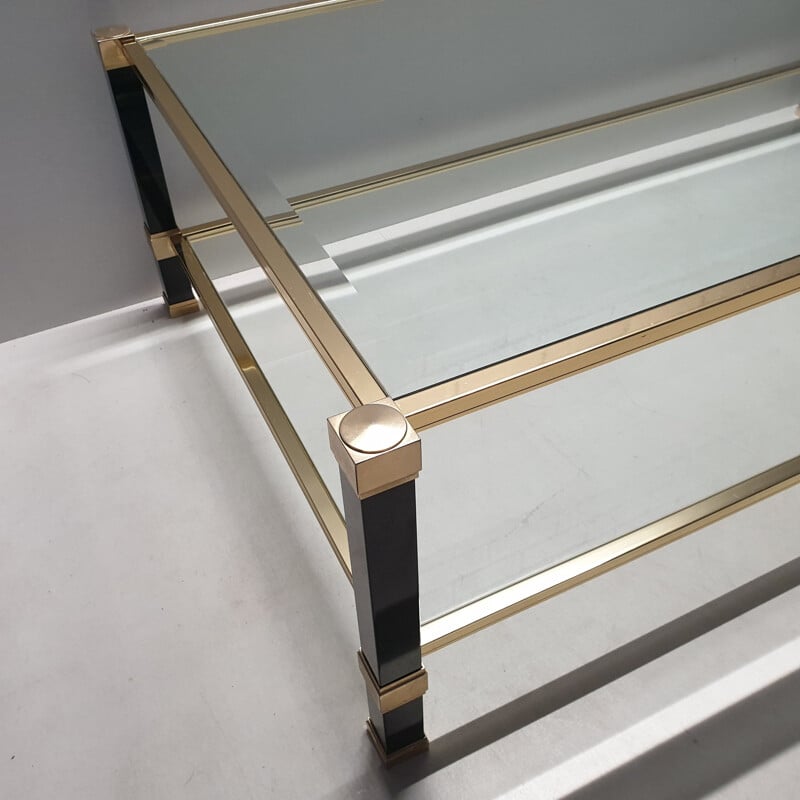 Vintage brass coffee table by Pierre Vandel 1980s