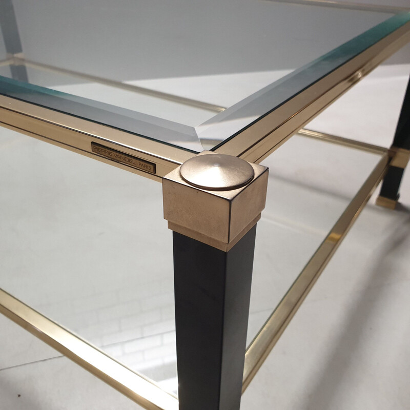 Vintage brass coffee table by Pierre Vandel 1980s