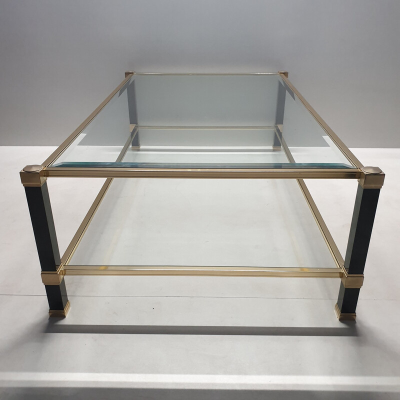 Vintage brass coffee table by Pierre Vandel 1980s