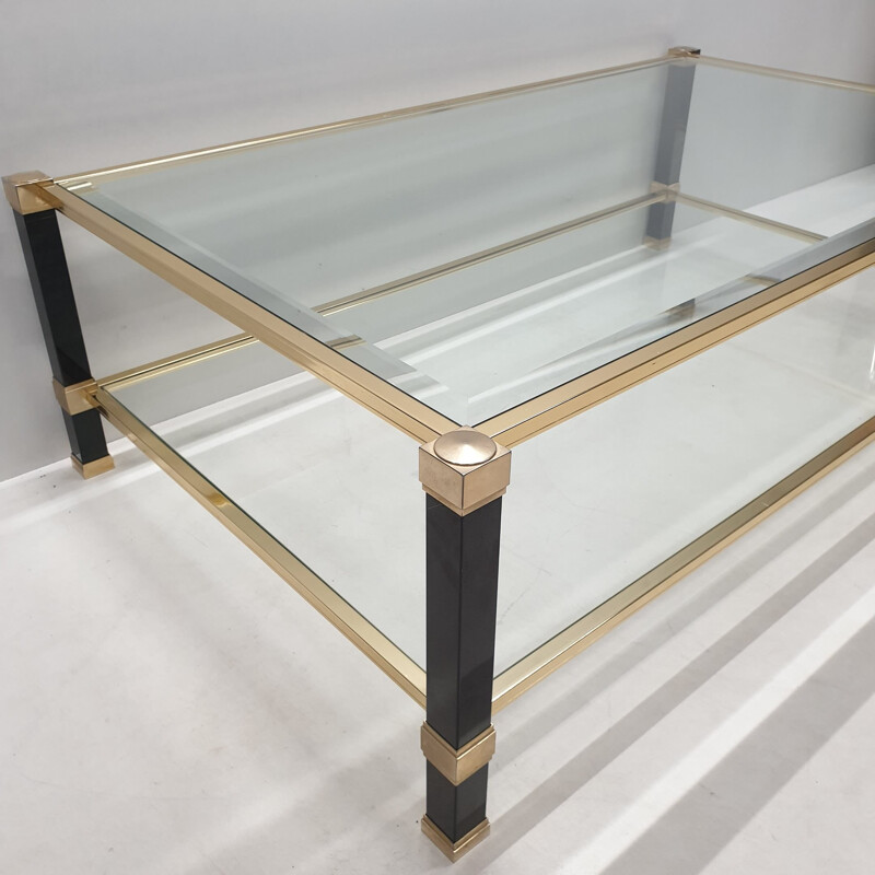 Vintage brass coffee table by Pierre Vandel 1980s