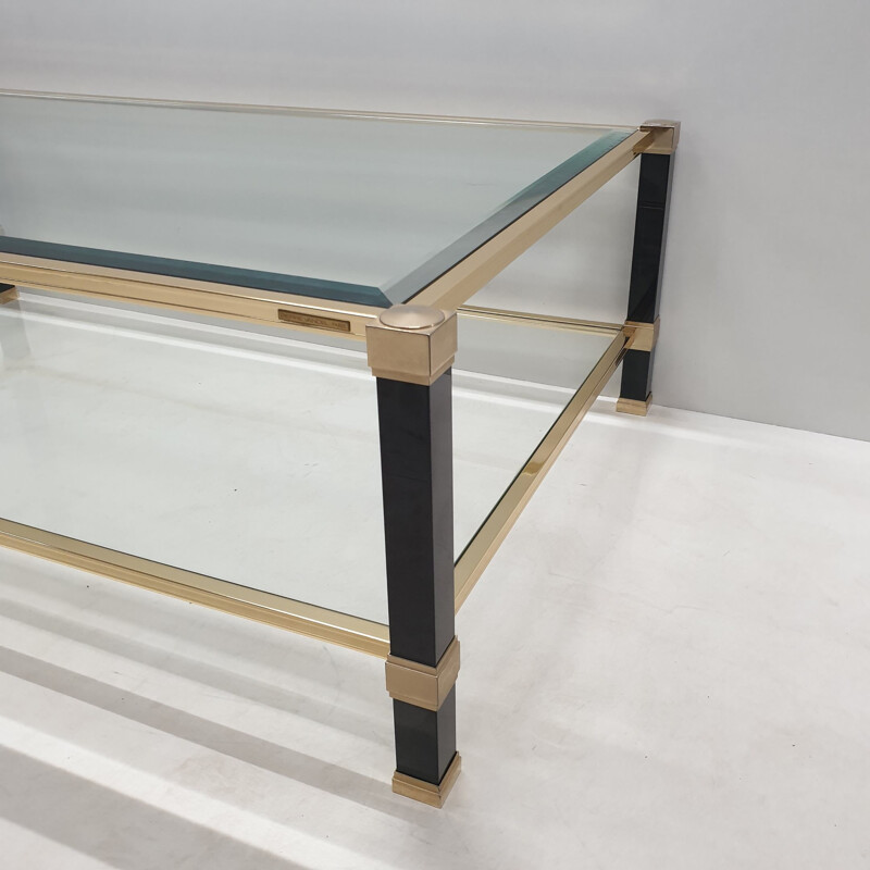 Vintage brass coffee table by Pierre Vandel 1980s