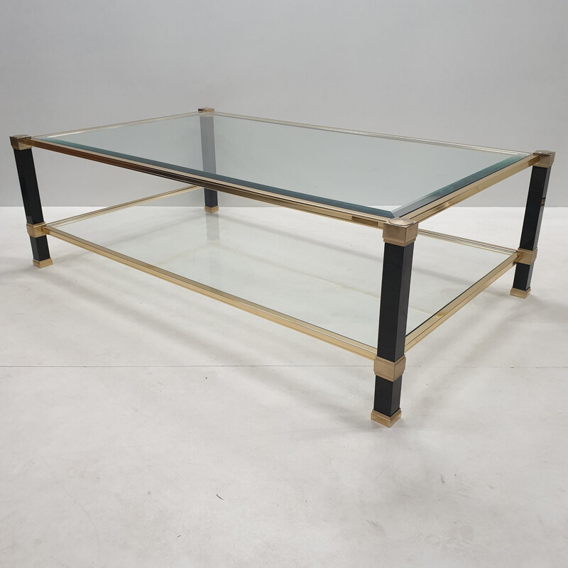 Vintage brass coffee table by Pierre Vandel 1980s