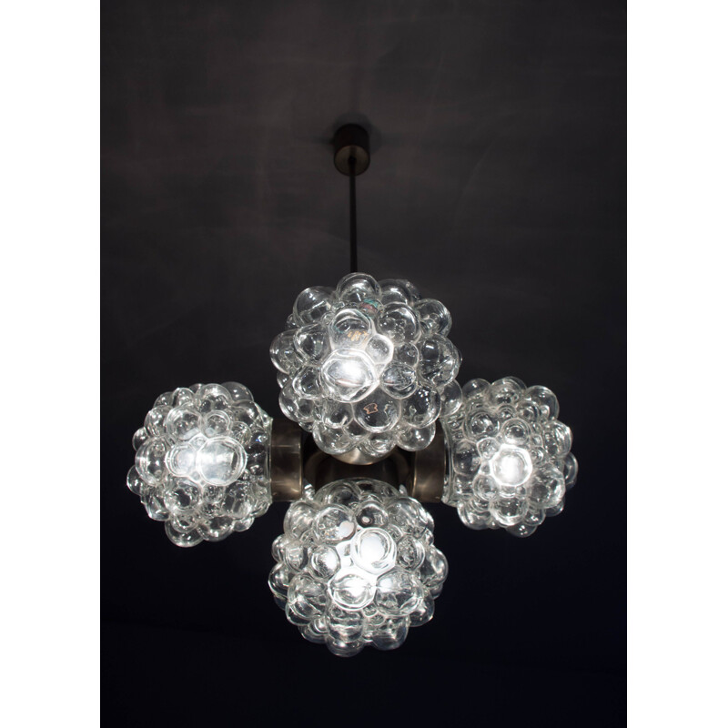 Vintage glass chandelier for Kamenicky Senov, 1970