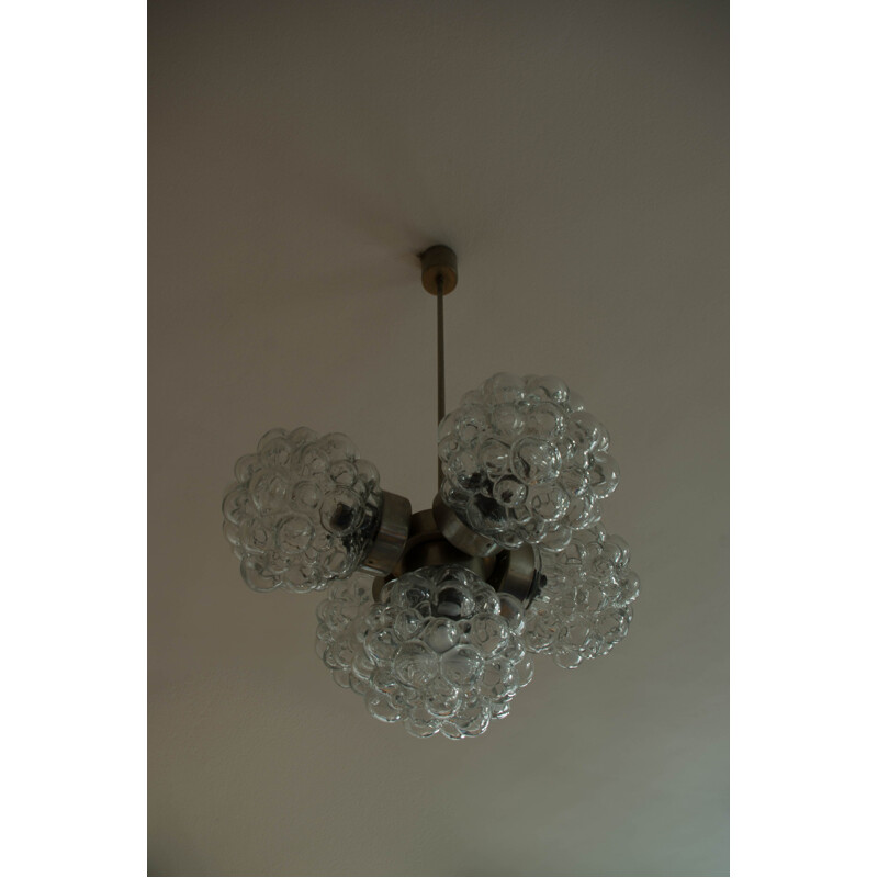 Vintage glass chandelier for Kamenicky Senov, 1970